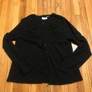 Black cardigan with lace detailing